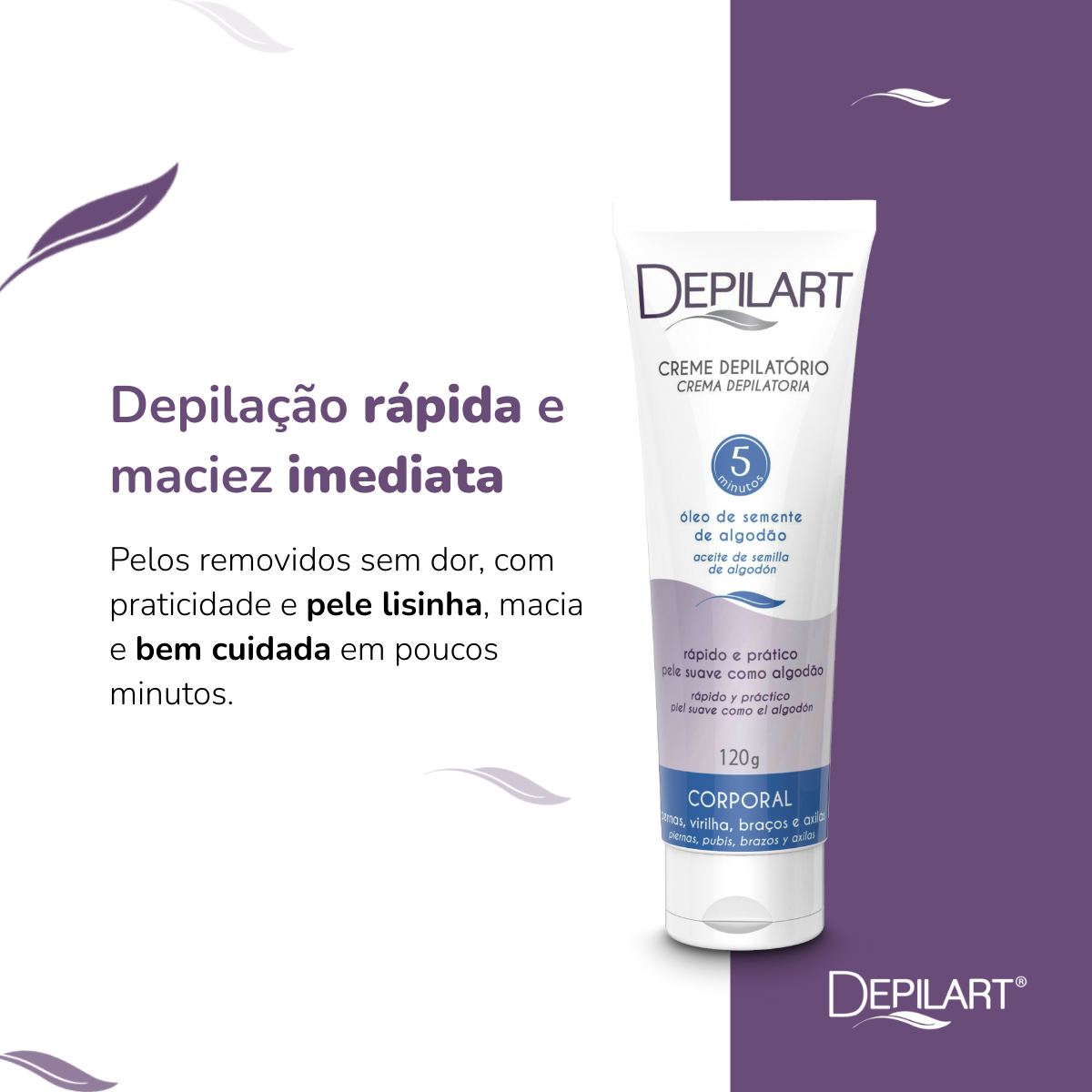 DEPILART CREME DEPILATÓRIO CORPORAL ALGOD...