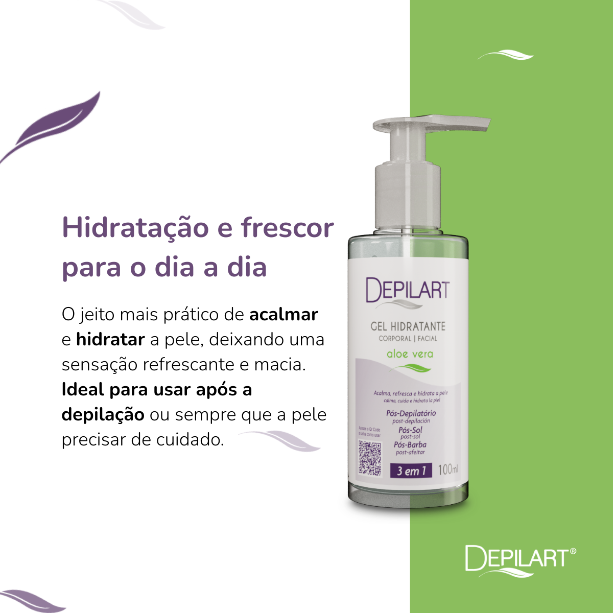 DEPILART GEL PÓS DEPILATÓRIO ALOE VERA 10...