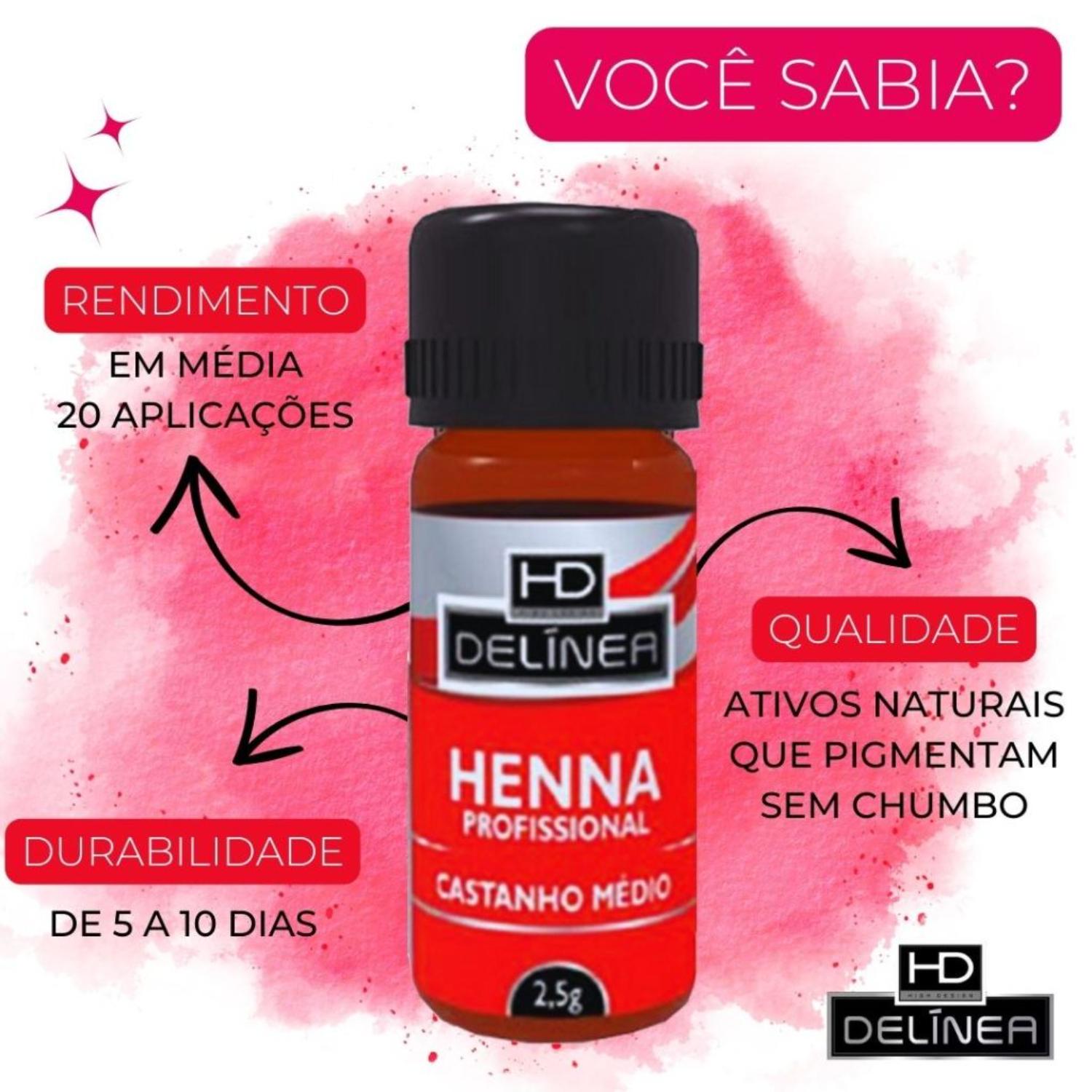 DELINEA HENNA PROFISSIONAL 2,5GR + SOLUÇÃ...