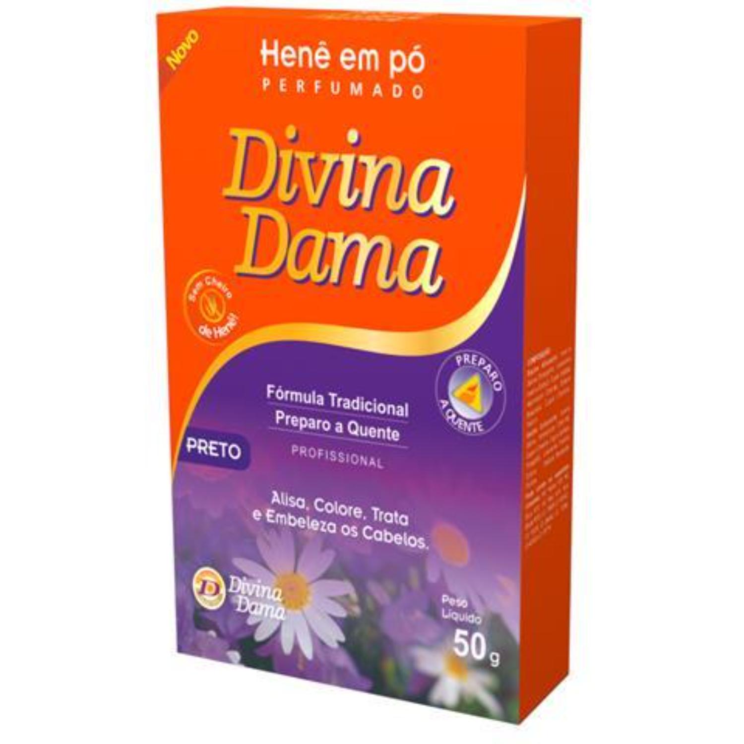 DIVINA DAMA HENÊ EM PÓ PRETO QUENTE 50GR ...